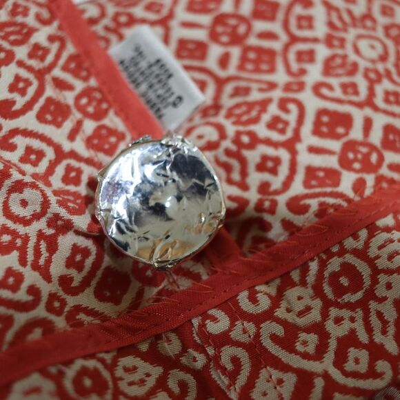 Y2K Sigrid Olsen Red & White Patterned Blazer Jacket Size 10 - Picture 11 of 11